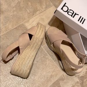 Bar III wedge heel sandal blush